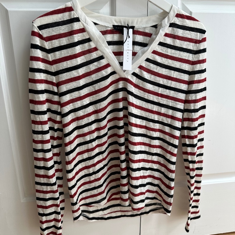 Sanctuary V neck Linen Long sleeve shirt  - brand new with original tags!